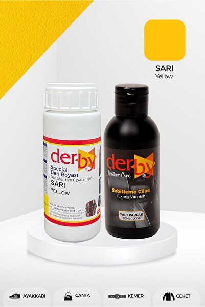 Derby Special Sarı Deri Boyası Ve Cilası 100 ml - 2'li Set / Mont Eşya Çanta ...
