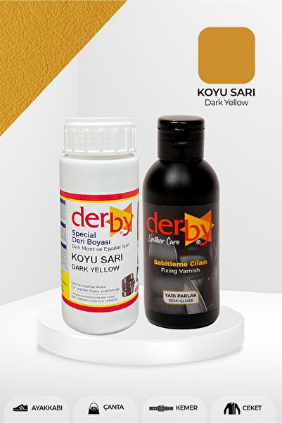 Derby Special Koyu Sarı Deri Boyası Ve Cilası 100 ml - 2'li Set / Mont Eşya Ç...