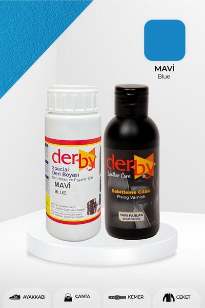 Derby Special Mavi Deri Boyası Ve Cilası 100 ml - 2'li Set / Mont Eşya Çanta ...