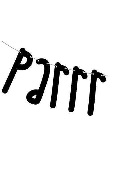 Partifabrik Ασημί μαύρο πανό για πάρτι με θέμα τη γάτα
