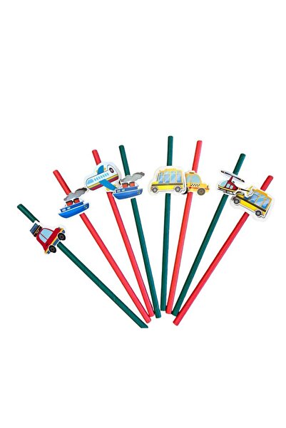 Partifabrik Pipete pentru petreceri tematice cu vehicule, pachet de 8