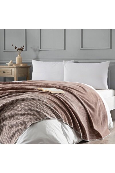 Linens Pearl Pamuk Çift Kişilik Battaniye Pudra