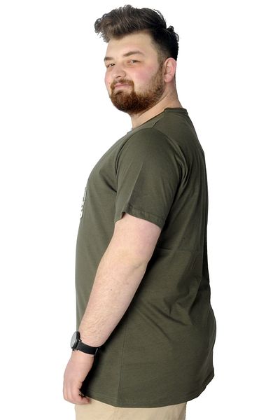 ModeXL Μπλουζάκι με ισχυρή τυπωμένη λειτουργία XL Plus Size - 22155 Χακί
