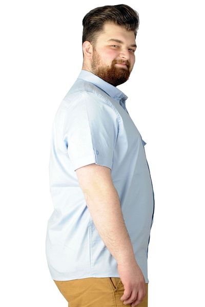 ModeXL Cămașă albastră Tekcep din Gabardine - Mărime Plus, Mode XL 22363