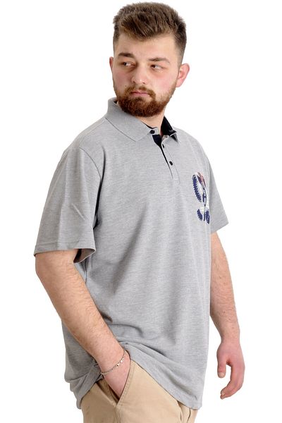 ModeXL Ανδρικό μπλουζάκι Mode Xl Plus Size Polo Track Limited 23330 Grimelanj