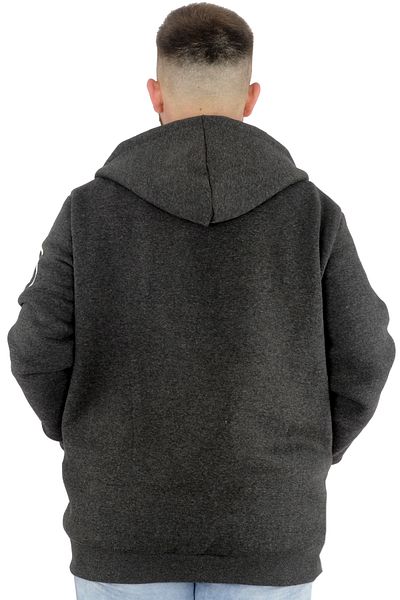 ModeXL Mode Xl Ανδρικό φούτερ με κουκούλα με φερμουάρ You Earn 22521 Antramelange