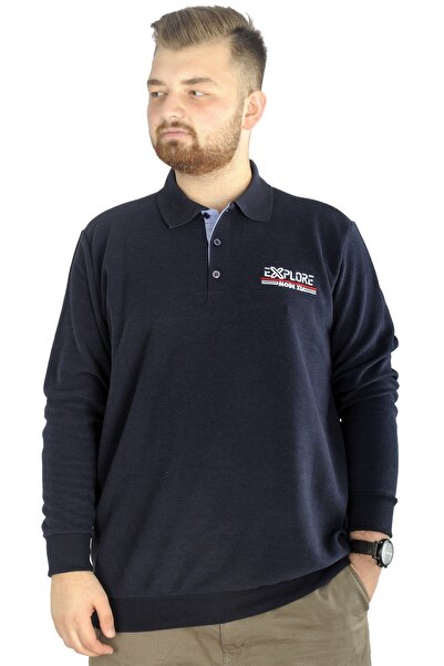ModeXL Mode Xl Чоловічий довгий рукав Поло Explore Waffle 22448 Синій