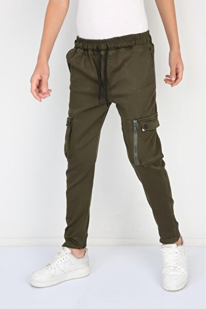 Pina Kids Erkek Çocuk Kargo Pantolon Kanvas Likralı Cepli