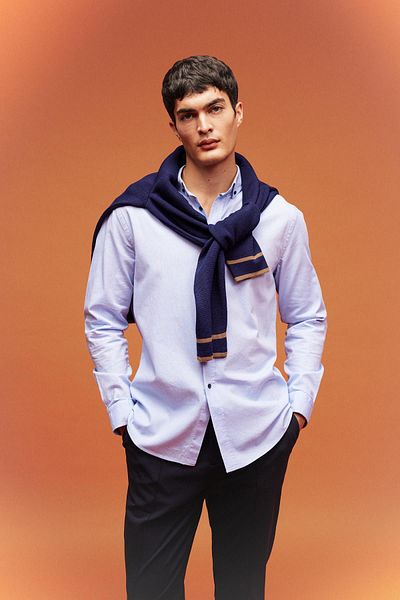 DeFacto Modern Fit Oxford Long Sleeve Shirt A7807ax23au