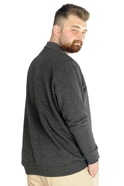 ModeXL Mode Xl Men's Sweat Polo Pocket Thessaloniki Basic 20441 Antramelange