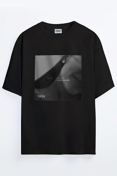 Grove Fashion Tricou oversize unisex cu imprimeu Ariana Grande Fake Smile