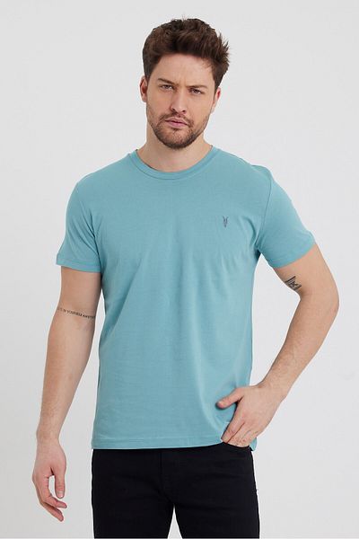 COMBİNE MİCHAİL Ανδρικό κοντομάνικο μπλουζάκι Çağla Slim Fit Crew Neck 100% βαμβακερό