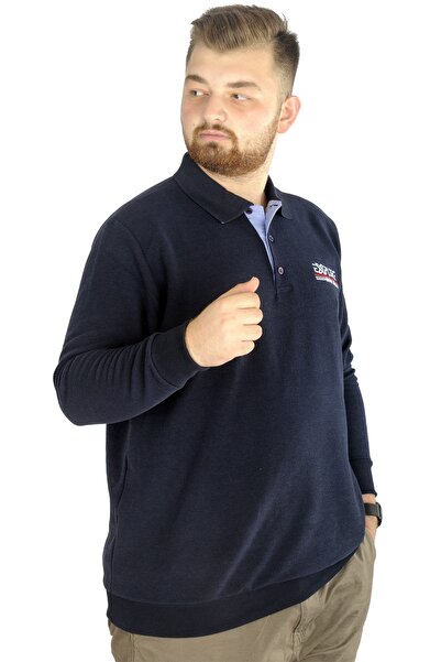 ModeXL Mode Xl Чоловічий довгий рукав Поло Explore Waffle 22448 Синій