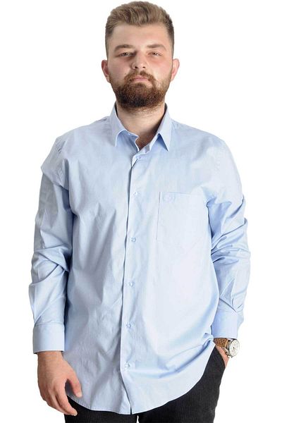 ModeXL Cămașă clasică de buzunar pentru bărbați Mode Xl Marime mare Lycra 20350 Albastru