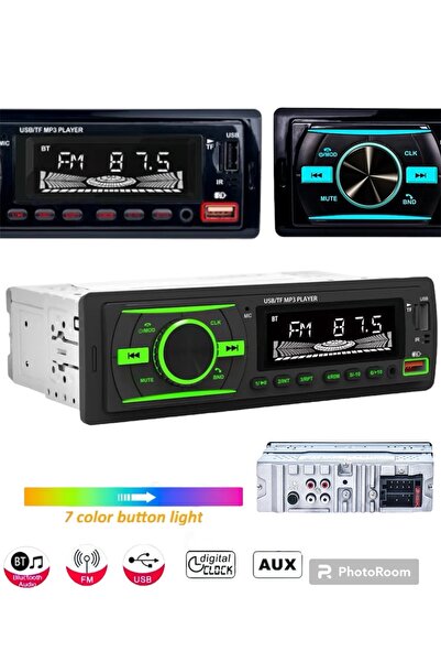 SUNASK 920d Rgb Tuş Işığı Çift Usb’li Bluetooth’lu Aux Sd Kart Radyo Çift Amfi Çıkışlı Araba Oto Teybi