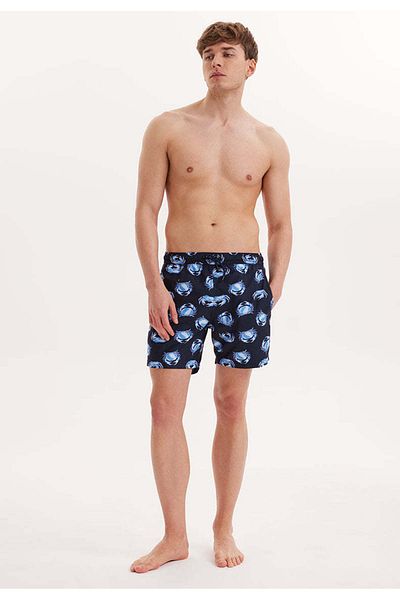 WESTMARK LONDON Pantaloni scurți de baie pentru bărbați, albastru, cu imprimeu cu crab, cu model normal
