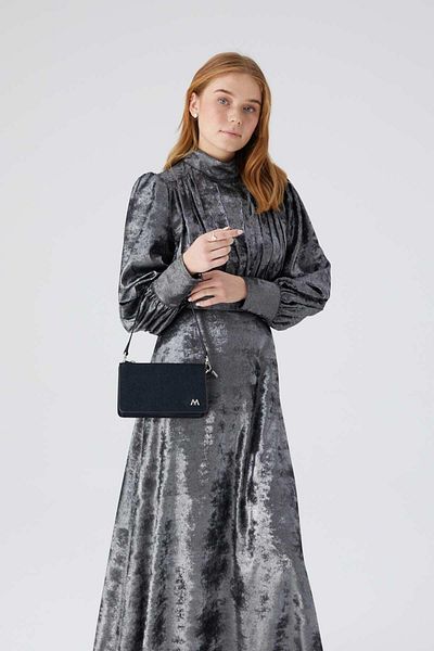 Manuka Glitzerndes Abendkleid Schwarz