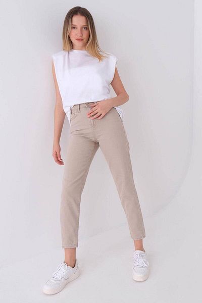 Addax Mom-Jeanshose mit hoher Taille Pn1003 - Pnl