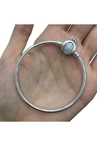 My Story Taç Figürlü Zirkon Taşlı Kelepçe  Charm Uyumlu