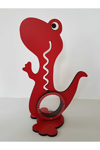 Dinazor Ahşap Dekoratif Kumbara 40 cm hediyelik dino kumbara kırmızı