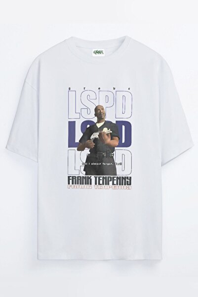Grove Fashion Gta San Andreas Lspd Frank Tenpenny Printed Unisex Oversize T-s...