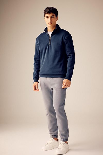 DeFacto Bequemes Sweatshirt mit Reißverschluss und Stehkragen, bequem, normale Passform, X7405az23au
