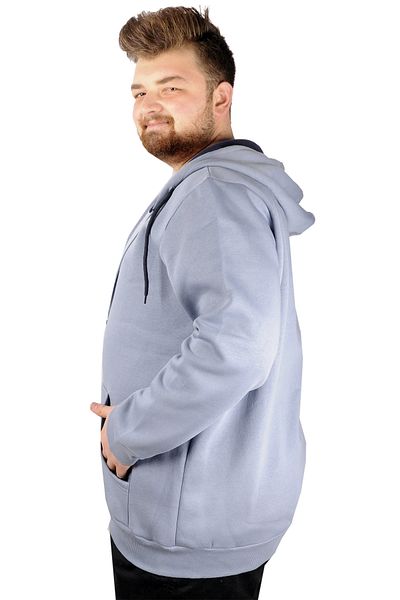 ModeXL Mode Xl Ανδρικό φούτερ με κουκούλα με φερμουάρ Basic 20543 Μπλε