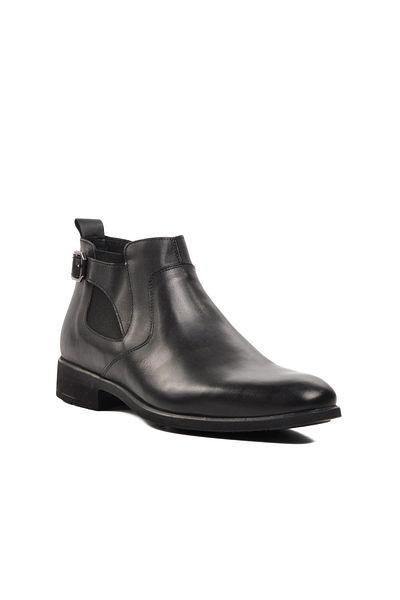 AYAKMOD 02878 Black Genuine Leather Men's Chelsea Boots