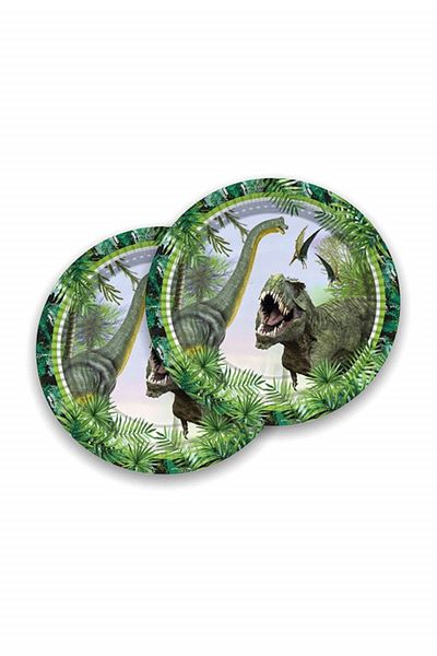 Partifabrik Jurrasic Dinosaur Plate Glass Set 8 Pcs