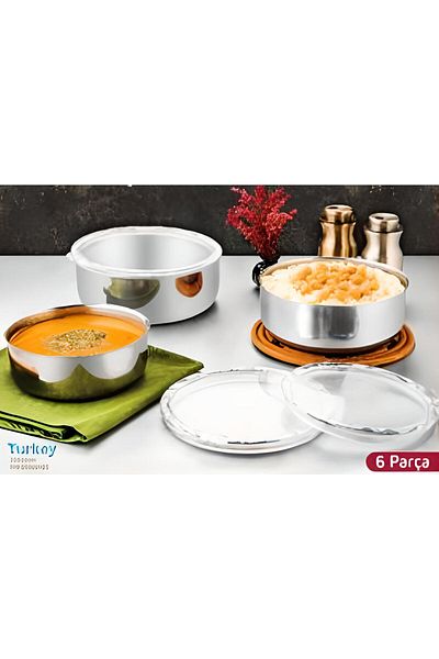 ÖzSa Home 3-Piece Stainless Steel Luxury 6-Piece Vacuum Storage Container Set with Leak-Proof Lid
