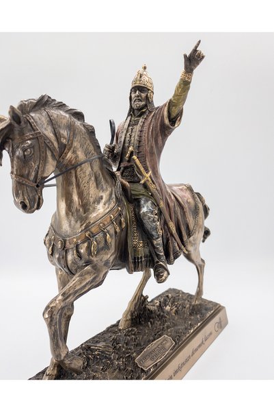 maketistan Veronese Fatih Sultan Mehmet Figürü, Bronz El Boyaması, Dekoratif Heykel 28,5x11x29 cm