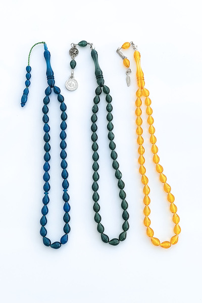 TREND COLLECTİON Damla croială Set de 3 cadouri pentru bărbați, rozariu, albastru, verde, galben