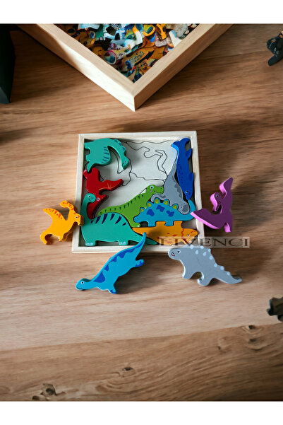 Livenci Ahşap Dinazorlar Puzzle