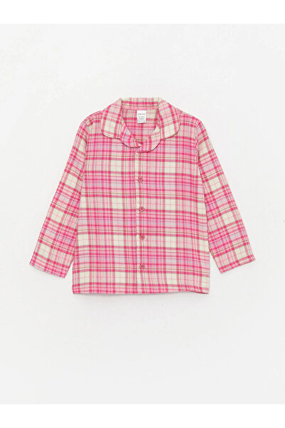LC Waikiki LCW baby Gömlek Yaka Uzun Kollu Ekose Kız Bebek Pijama Takımı