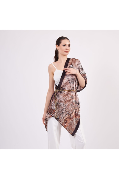 Nomads Felt Pure Silk Scarf| 55x180 cm| Piri Reis Map| Nomads Felt