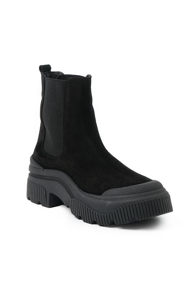 John May Women's Boots Rd-5985 John May Suede Black