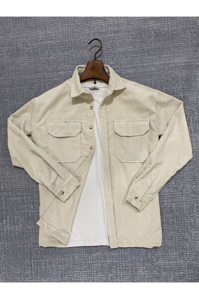 KUZEYSTİL Çift Cepli Fitilli Kadife Gömlek