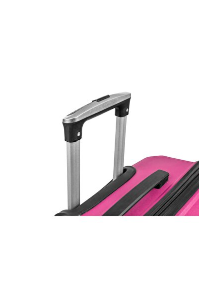 NPO Diamond Pp(POLİPROPİLEN) Kabin, Orta Ve Büyük Boy 3'lü Kırılmaz Valiz Seti-fuşya