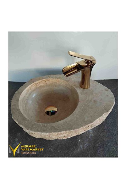 Genel Markalar Traverten Batarya Çıkışlı Mini Kütük Lavabo