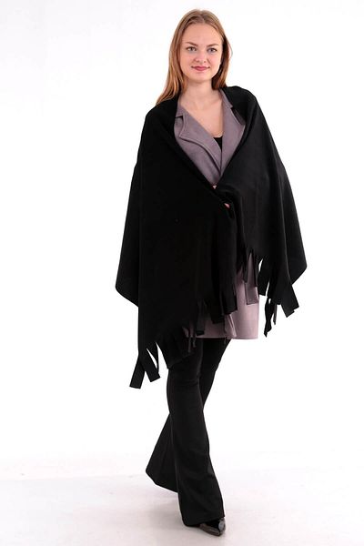 Deafox Tassel Detailed Women's Fleece Shawl