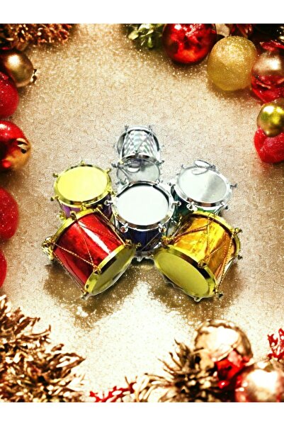 Happyland Yılbaşı Ağacı Süsü 12’li Davul Çam Ağacı Süsü Davul Şeklinde Yılbaşı Süsü 3 Cm