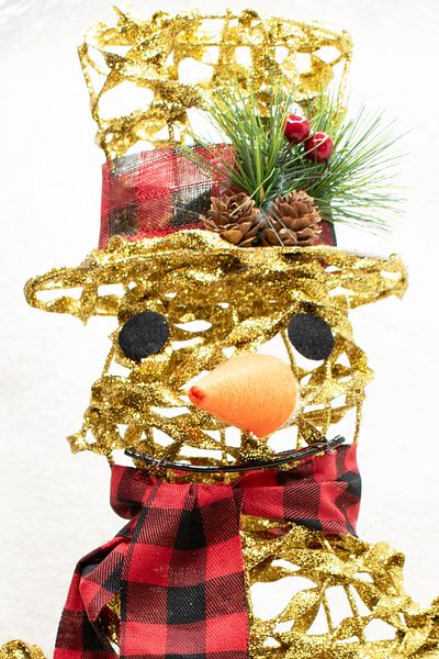 Waldern Gold Wire 3d Snowman Ornament Christmas Ornament 54cm