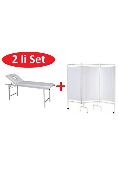 masaj masası ve 4 kanatlı paravan birlikte