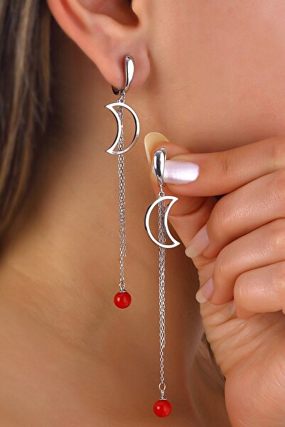 MySilvers Sallantılı Mercan Küpe