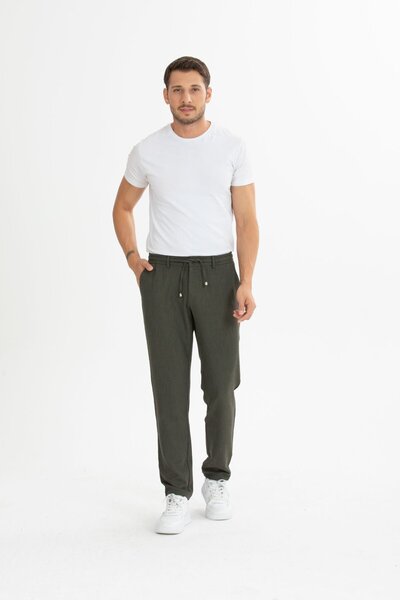 Jeany Jeans Jack Waist Tie Side Pocket Jogger Trousers