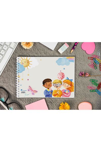 printkonsept دفتر رسم، دفتر رسم صغير الحجم، 15 ورقة، حجم دفتر الرسم الحلزوني: 17*25