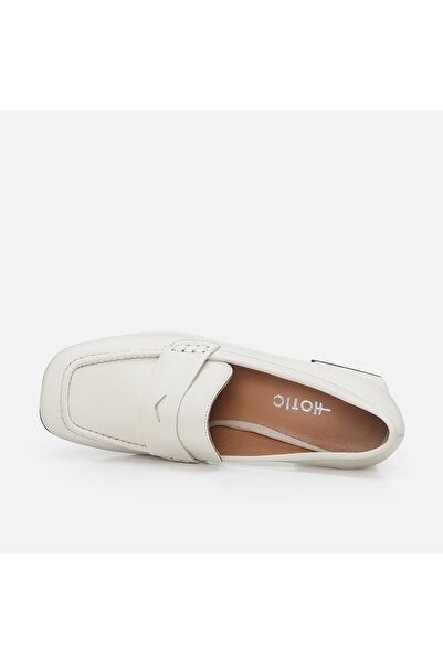 Hotiç Genuine Leather Hotiç Beige Classic Heeled Shoes