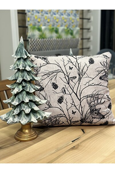 Karam Home YIlbaşı Geyik Dal Desen Kırlent Kılıfı