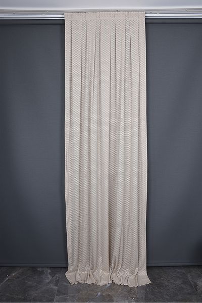 AKÇA TEKSTİL LARGE HONEYCOMB MODEL MINK COLOR SINGLE WING Ready planted Pleated Background Curtain 75*260 cm