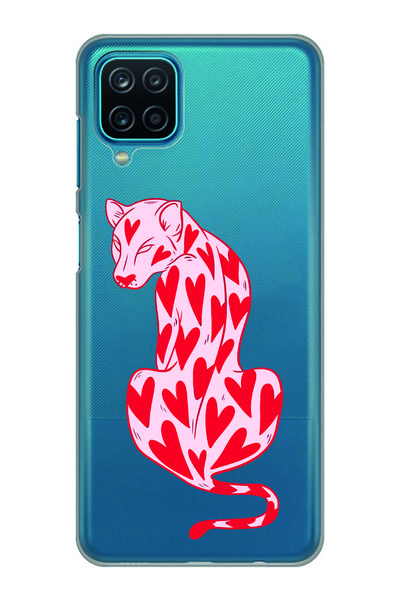 Magic Ring Transparent Phone Case with Cheetah and Heart Pattern Compatible w...